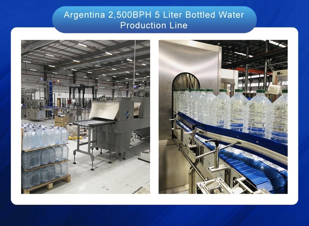 2500bph 5L water filling production line in Argentina