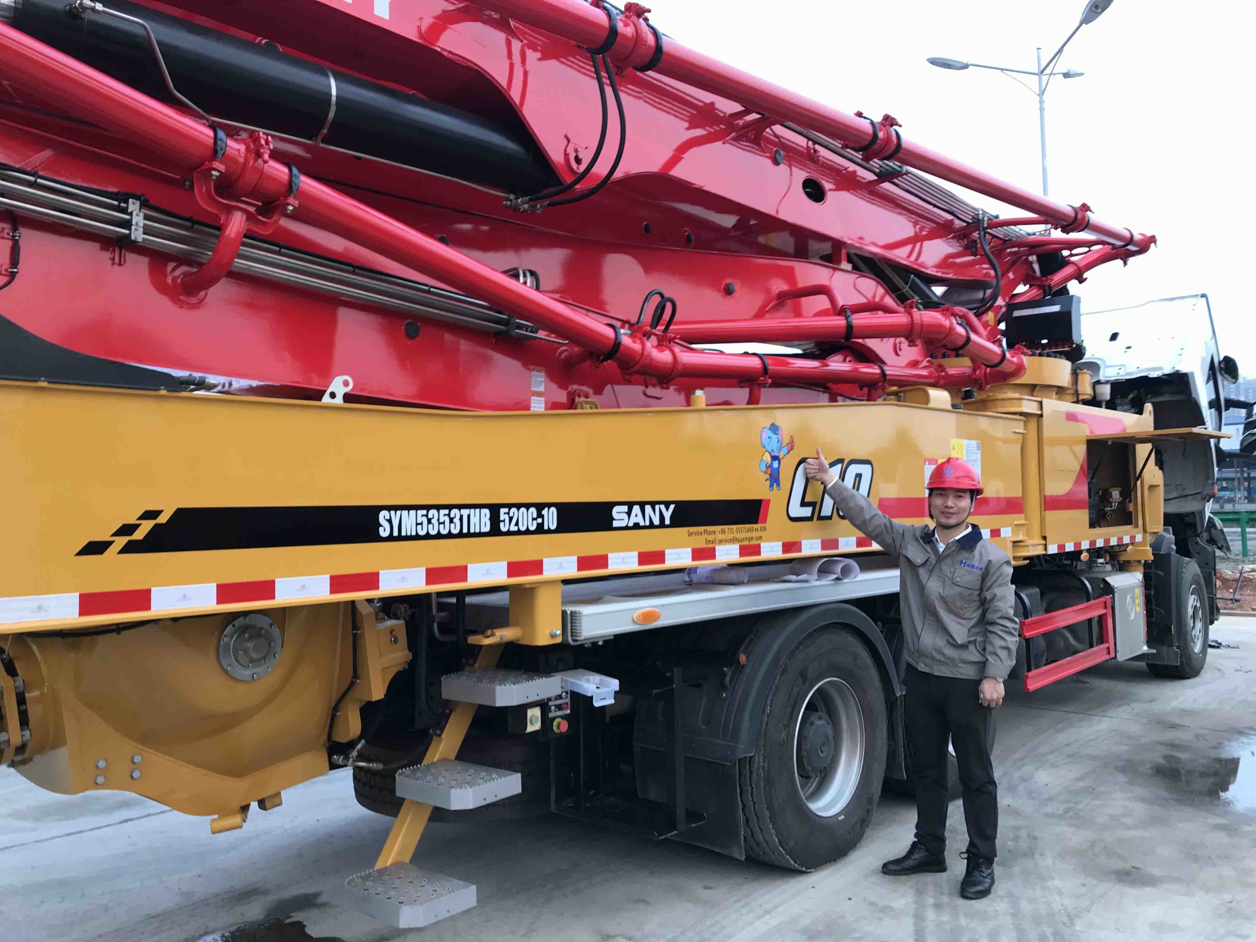 52M Sany truck mounted concrete pump delivery to Central Asia