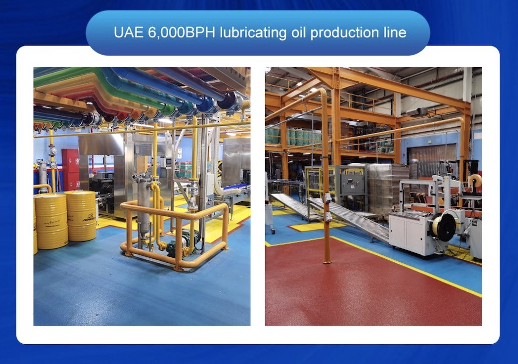 6000BPH lubricant oil filling production line in UAE