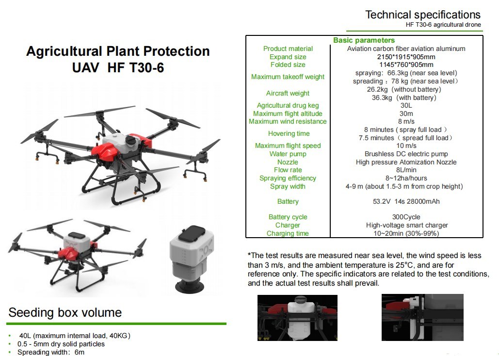 HF T30-6 Agricultural Drone with Spreader