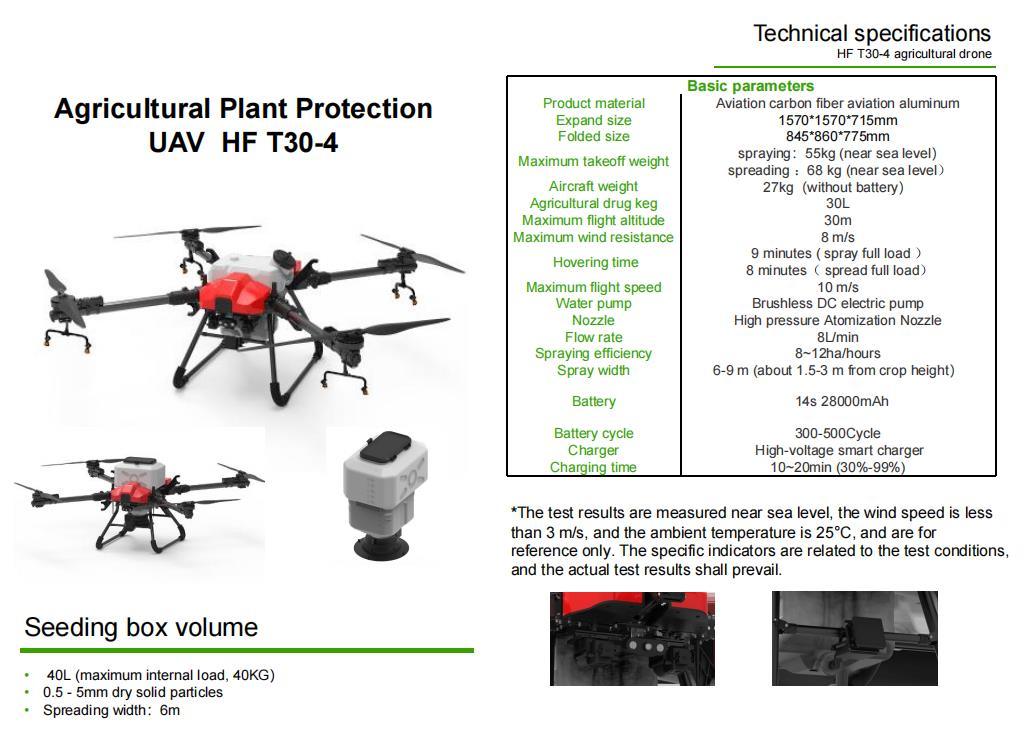 HF T30-4 Quadcopter Fumigation Dron for Farming