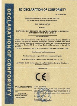 CNC Horizontal Lathe CE Certificate